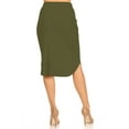 thumbnail image 3 of Women's Plus Casual Solid Pencil Midi Skirt with Drawstring Waist and Relaxed Fit, 3 of 5