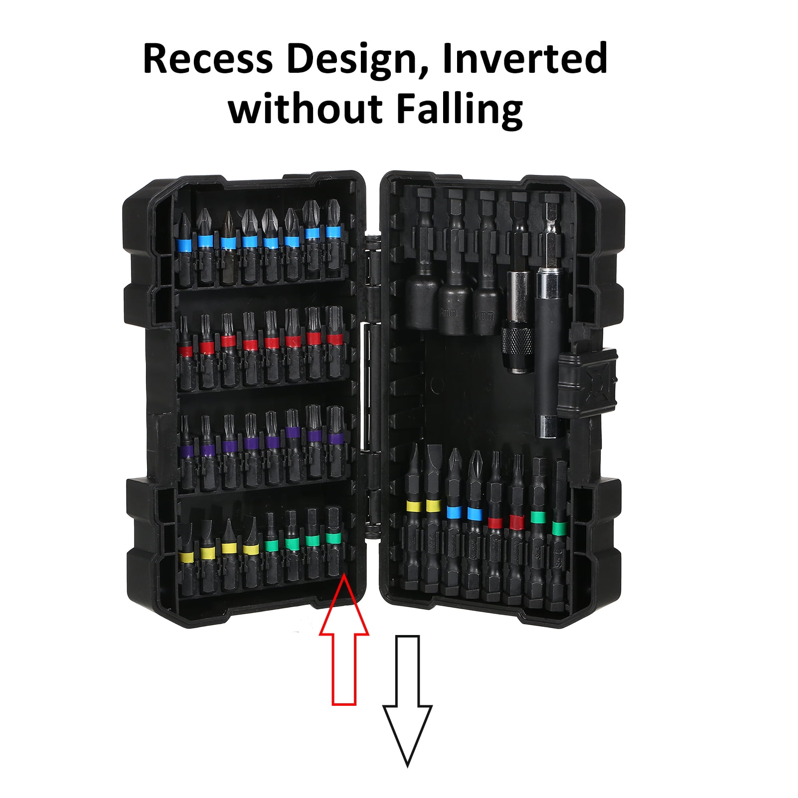 45PCS Drill Bit Set Screwdriver Impact Driver for Wood, Metal, Steel and Security Bits Power Tool with Case