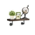 thumbnail image 2 of Danya B. 24" x 7" Small Single Floating Iron Pipe Industrial Rustic Wall Mount Shelf Ebony, 2 of 6