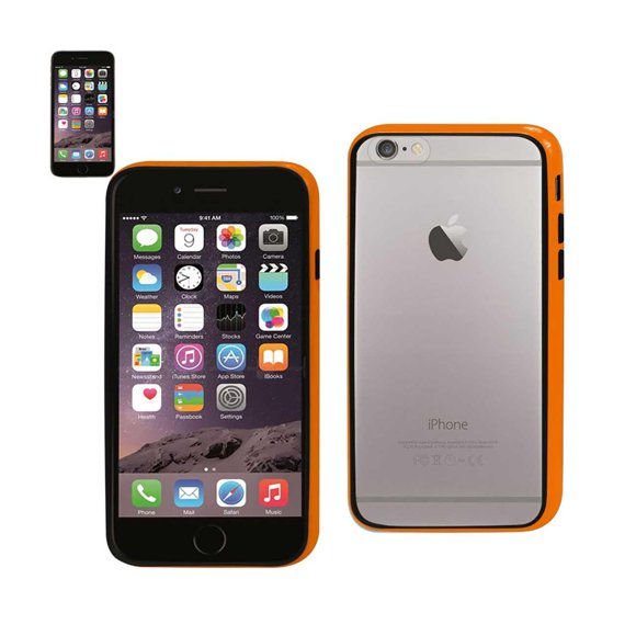 ORANGE TPU BUMPER+CLEAR PC BACK COVER FOR IPHONE6 4.7INCH