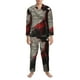thumbnail image 3 of Balery Dark Red Hooded Girl Pijama para Hombre de Dos Piezas con Manga Larga, Conjunto de Dormir y Descanso Suave con Bolsillos-Large, 3 of 7