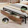thumbnail image 6 of VanAcc Full Bed Frame with 2 Storage Drawers, LED Lights, Rustic Brown, 6 of 7