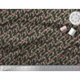 thumbnail image 1 of Soimoi Moss Georgette Fabric Leaves & Floral Clip Art Print Sewing Fabric Yard 42 Inch Wide, 1 of 3