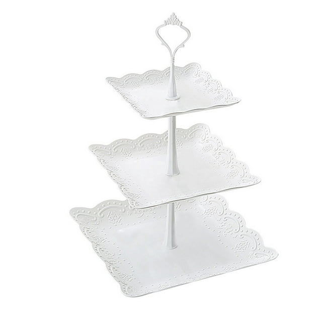 DPTALR 3-Tier Cupcake Stand Cake Dessert Wedding Event Party Display Tower Plate
