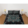 thumbnail image 2 of Mandala Juego de Funda Nórdica Bohemia Colcha Negra, Ropa de Cama de Dormitorio con Funda de Almohada, 2 of 4