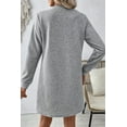 thumbnail image 2 of Apricot Textured Long Sleeve Mini Shift Dress, 2 of 11