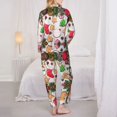 thumbnail image 3 of Pajama Sets for Women 2 Pcs, Christmas Gingerbread Cookies Button Down Long Sleeve Sleepwear Lounge PJ Sets, 3 of 6