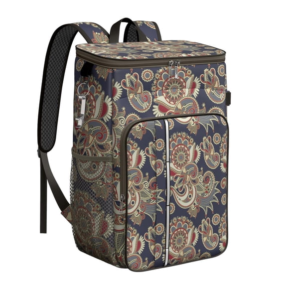 Chic Paisley Design Insulated Cooler Backpack, Leak-Proof and Waterproof, Great for Outdoor Use, Keeps Food and Drinks Cool for Long Hours