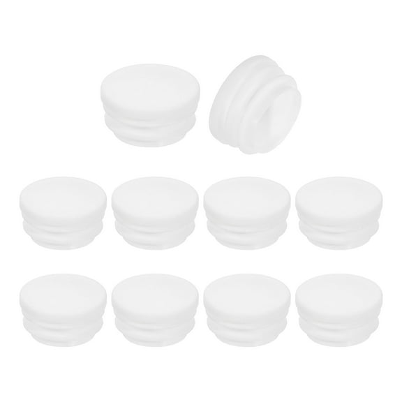 Uxcell 10 Pack Round Plastic Plug, 31mm(1.22 Inch) Furniture Leg Pipe Insert, White