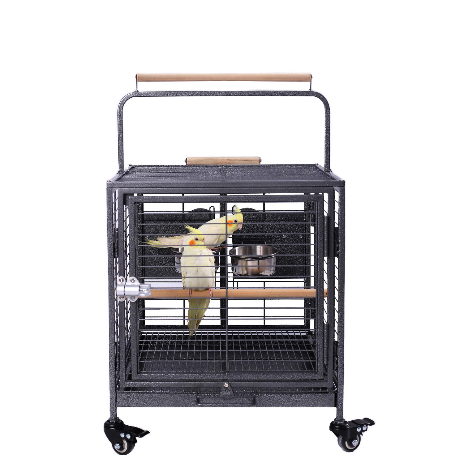 Travel Bird Cage, Easy to wheel or carry. castor wheels included