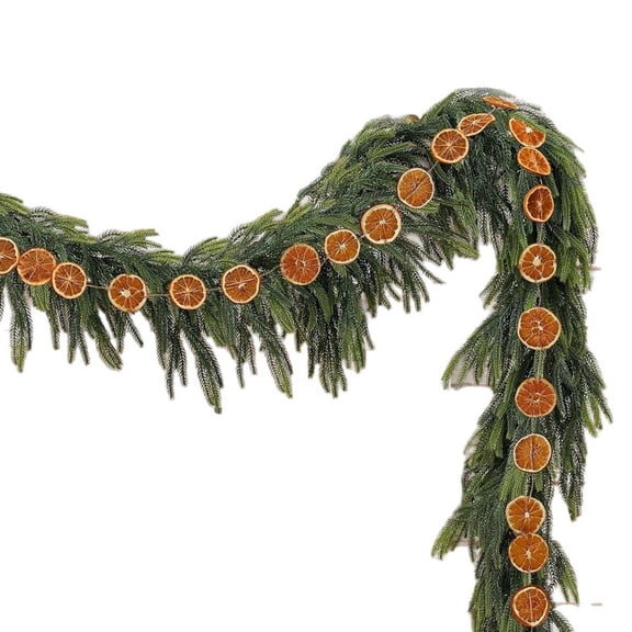 2026 Christmas Indoor Home Decor Orange Slices Norfolk Artificial Soft Rattan Christmas Halloween Decoration Hotel Decoration Indoor And Outdoor