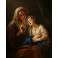 thumbnail image 2 of Charles-Antoine Coypel 15x18 Gold Ornate Wood Frame and Double Matted Museum Art Print Titled - The Education of the Virgin Mary (ca 1735-1737), 2 of 4