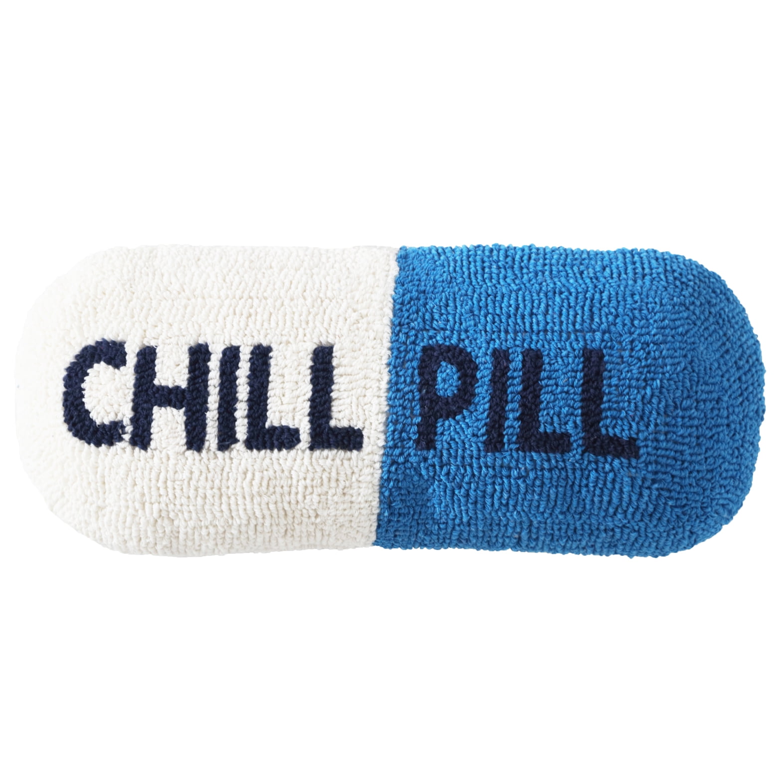 (2 pack) Mainstays Chill Pill Shaped Decorative Pillow, 20 in x 8 in, Cobalt