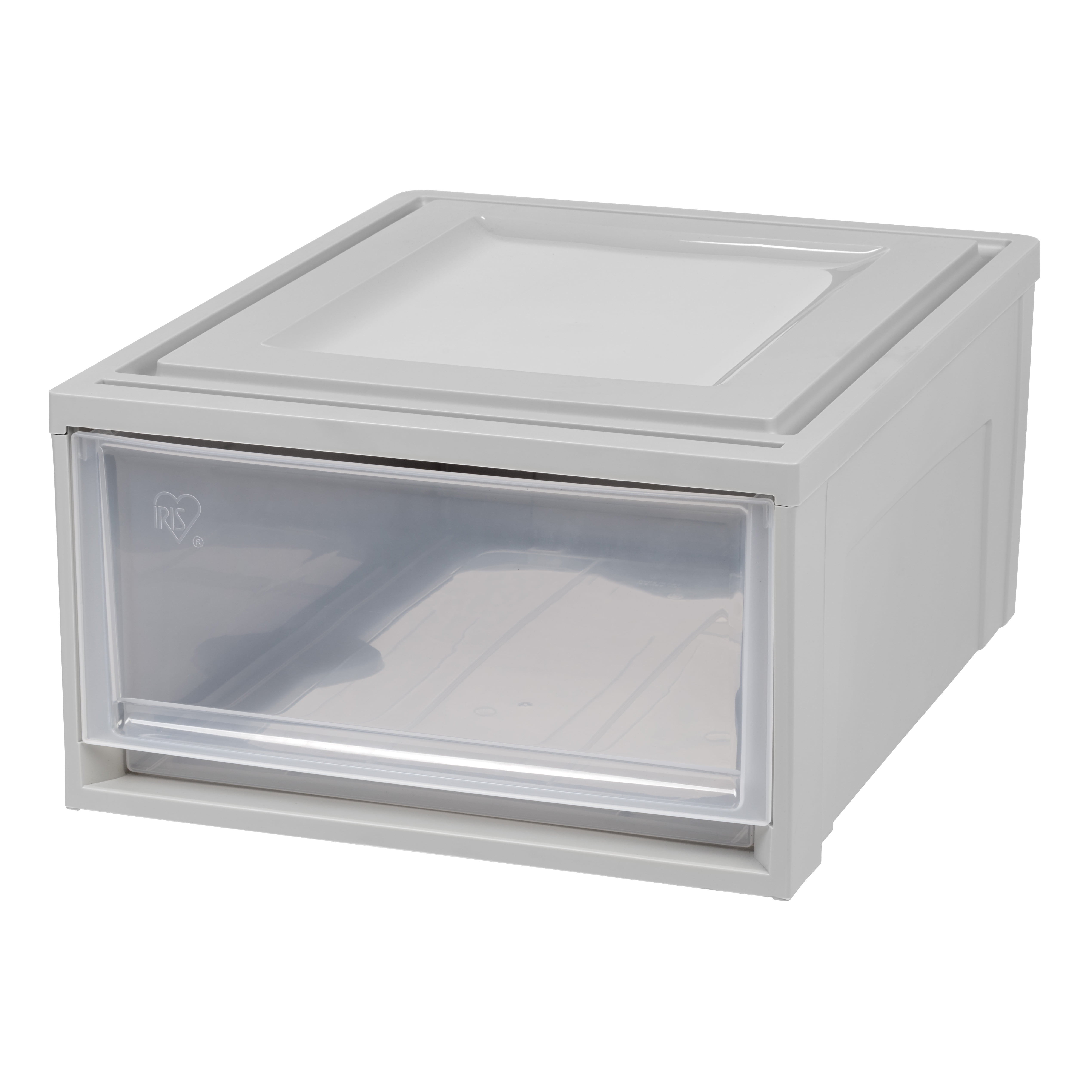 IRIS Medium Plastic Box Chest Drawer Unit, Gray, 1 Drawer