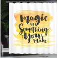 thumbnail image 4 of Ambesonne Inspirational Shower Curtain, Motivating Words, 69"Wx75"L, Yellow Black, 4 of 5