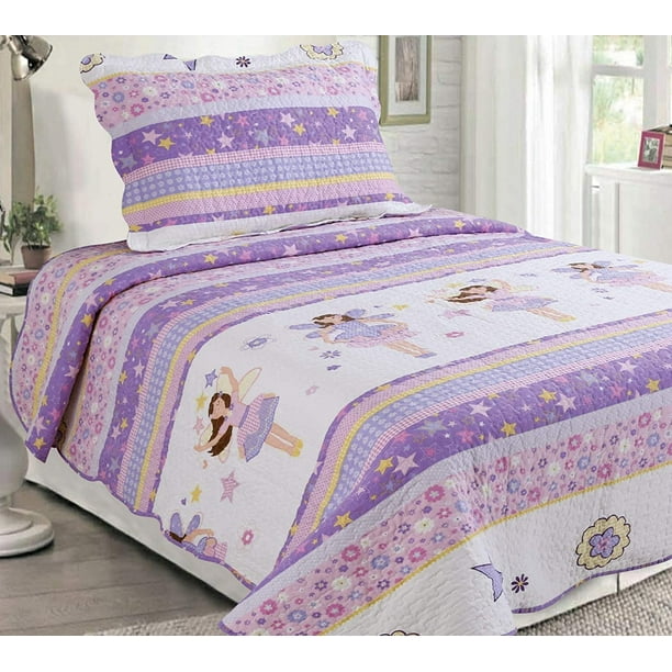 Sapphire Home 2pc Twin Size Bedspread Quilt Set Bedding for Kids 