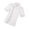 thumbnail image 1 of Uniforme de Chef Homme Femme Simple Boutonnage Manches Courtes Unisexe Manteau d'Uniforme de Chef L Rouge, 1 of 8