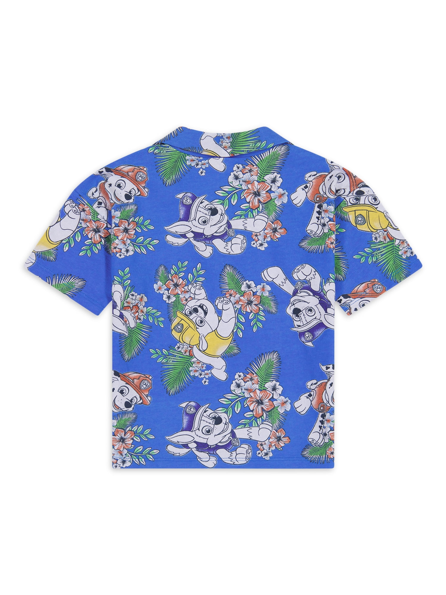 PAW Patrol 2pcs Toddler Boy Letter Print Colorblock Cotton Short-sleeve Tee and Pocket Design Overalls Set