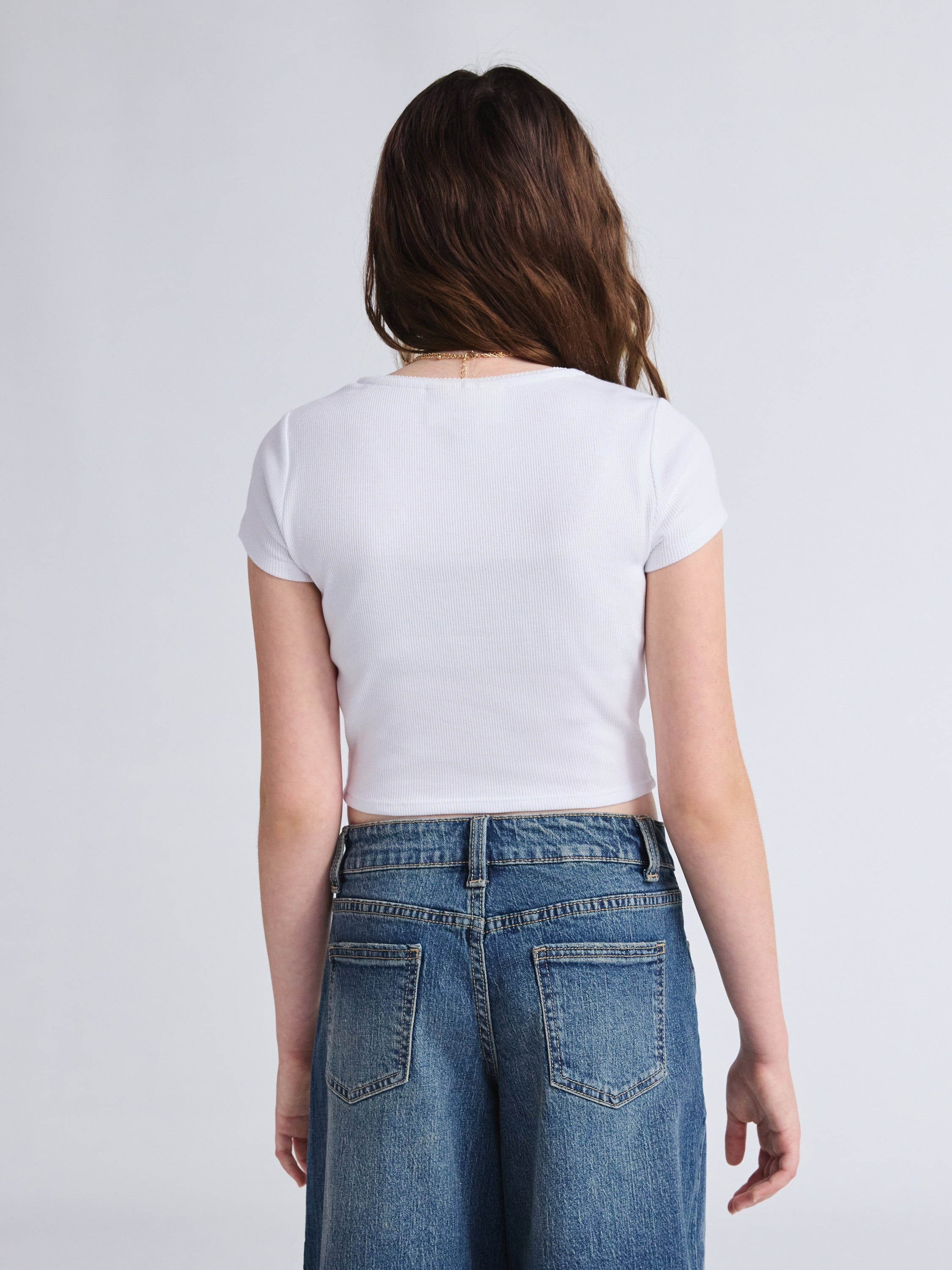 Weekend Academy Girls Short Sleeve Corset Top, Sizes 4-18