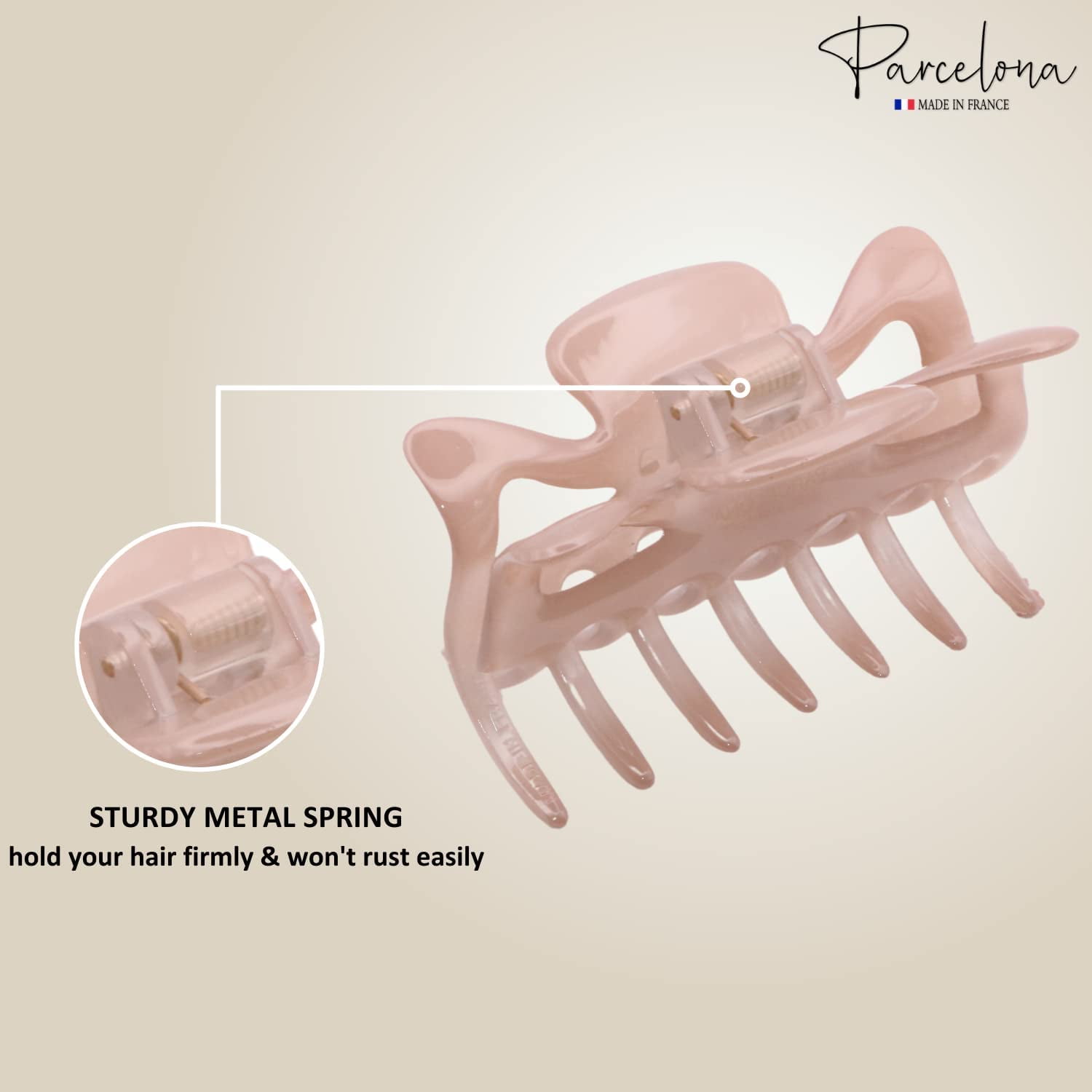 Parcelona French Classic 3" Medium Celluloid Hair Claws for Women & Girls (2Pcs) (TortoiseShell-Savana)