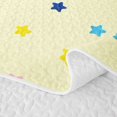 thumbnail image 5 of Manfei Lovely Stars Printed Twin Quilt Set,Playful Design Twin Coverlet Set,Light Yellow,Colorful Stars Reversible,2 Pieces,1 Bedspread and 1 Pillowcase, 5 of 7