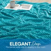 Nestl Cut Plush Fleece Blanket, Soft Lightweight Fuzzy Luxury Throw Size Bed Blankets for Bed, Throw, Teal