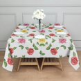 thumbnail image 3 of Pioneer Flower Floral Print Pattern Square Tablecloth, Waterproof Wipeable Spillproof Washable Table Cover for Home Kitchen Party and Daily Decor 52"x52", 3 of 6