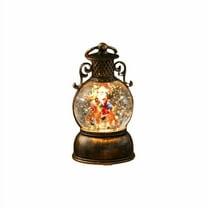 HongMinWen Christmas Snow Globe, Led Lighted Snow Globe Lantern, Swirling Water Glittering Spinning Music Box Home Decor for Thanksgiving Christmas Holiday Festival Decoration