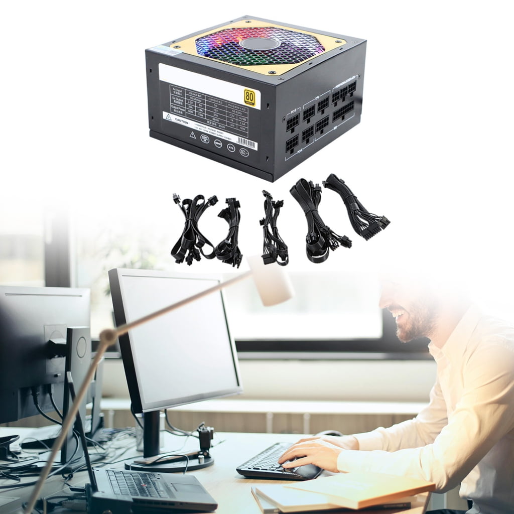 AOOOWER 850W Power Supply Fully Modular 110-230V with Temperature Control Low Noise Fan for Electronic Sports Video Gaming Computer