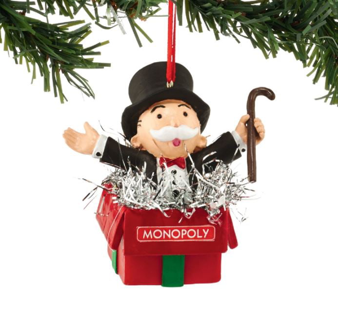 Monopoly Rich Uncle Pennybags Snowflake Blinking Holiday Christmas Tree Ornament