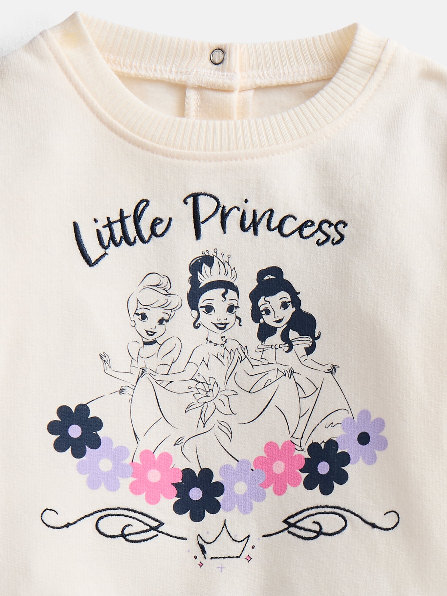 Disney Princess Baby Girls Crewneck Sweatshirt, Leggings and Headband Set, 3-Piece, Sizes 0/3M-24M