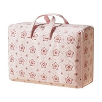 Oggfader Heavy Duty Oversized Storage Bag with Reinforced Handles & Double Zipper - Pink XL, Collapsible Reusable for Clothing, Quilts, Moving & Travel