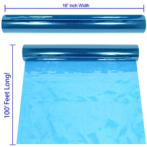- 2.5 Mil Thick Transparent Blue Cellophane Wrapping Paper Blue Cellophane Wrap Roll Colored Cellophane Wrap for Gift Flower Basket Decoration 200’ Ft. Long X 17.5” in. Wide 