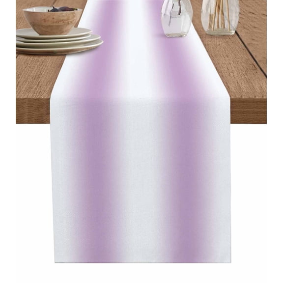 Table Runner Ombre Light Purple Table Decoration for Kitchen Dinning Gradient Color Table Decoration for Indoor Outdoor Party Wedding Decor 13x72 Inch