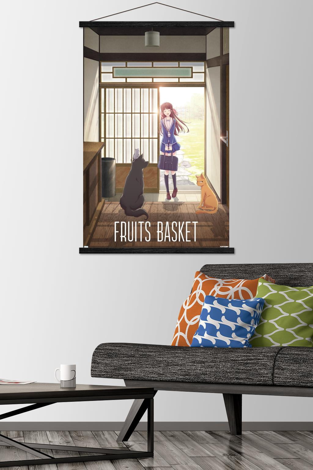 Fruits Basket - Teaser Animals Wall Poster with Magnetic Frame, 22.375" x 34"