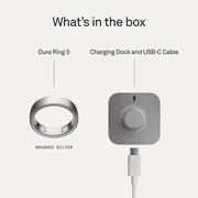 Oura Ring 5 Brushed Silver Size 13 World's Smallest Smart Ring Sleep Activity Health Tracker