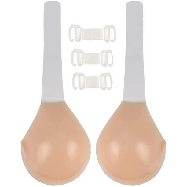 Invisilift Bra for Large Breasts Women Invisible Seamless Lift Up Adhesive  Bras Conceal Silicone Tape with Strap Beige at  Women's Clothing store