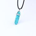 thumbnail image 2 of Trayknick Faux Gemstone Rock Natural Quartz Healing Point Chakra Reiki Pendant Rope Necklace Green, 2 of 13