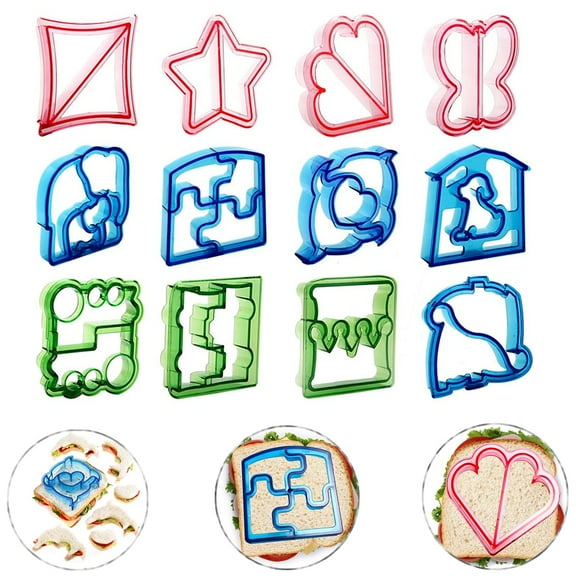 UDIYO Silicone Sandwich Cutters for kids, Cute Animals Shapes Toast Mould Great For Baking, DIY, Lunch Box Food Decor