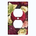 thumbnail image 2 of Metal Light Switch Plate Outlet Cover Elegant Red White Rose Bouquet Wallpaper ROS022, 2 of 13