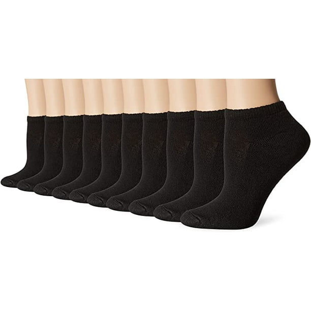 Hanes Women`s 12Pack Cushion Low Cut Socks, 59, Black