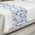 thumbnail image 2 of Floral Bed Runner, Cornflowers and Dragonflies on Pastel Background, Decorative Accent Bedding Scarf for Hotels Homes and Guestrooms, Queen, Purple Sea Blue, by Ambesonne, 2 of 2