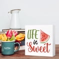 thumbnail image 5 of Zomyto 7"x7" Funny Summer Wood Box Sign Life Is Sweet Watermelon Wooden Block Sign,Farm house Summer Watermelon Sign Decor, 5 of 6