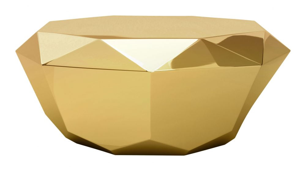 Gold Diamond 36" Modern Luxe Stainless Steel Coffee Table