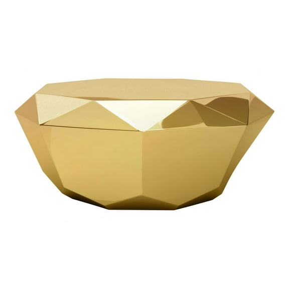 Gold Diamond Coffee Table, Modern Luxe Glam Cocktail Table 35"