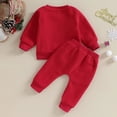 thumbnail image 3 of 2023-09-04 Lioraitiin 0-3Y trajes de Navidad para niños pequeños, sudaderas de manga larga con bordado de Papá Noel + conjunto de ropa de pantalones largos sólidos, 3 of 3