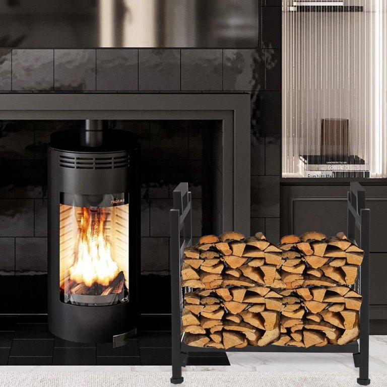Indoor Fireplace Log Stand, Rust-proof Outdoor Firewood Logs Rack,  Contemporary Fire Log Wood Holders, Fireplace Storageu0026Carrier Firewood  Woodpile Racks, Log Carrier Rack for Firewood, Black, A2009 - Walmart.com