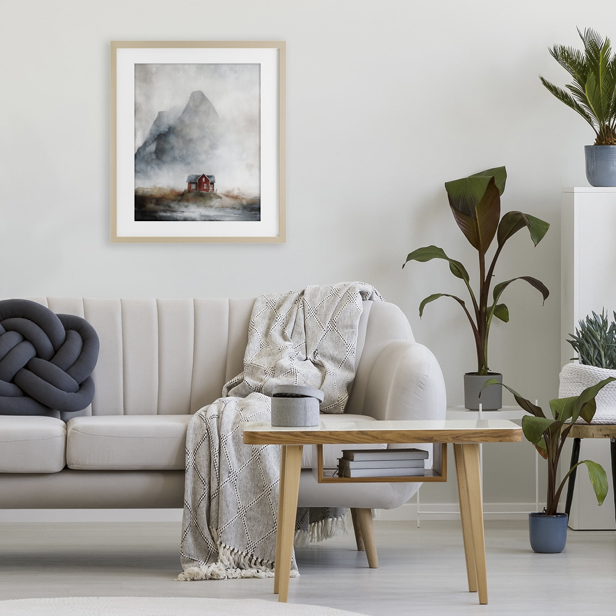 Stupell Industries Foggy Hugged Hut Birch Framed Print Under Glass, design by Svetlana Aleynikova