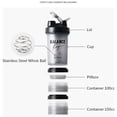 thumbnail image 4 of 500ML Sports Shaker Bottle Protein Powder Mixing Bottle for Sport Fitness Gym, 4 of 11