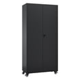 thumbnail image 5 of Fesbos Metal Storage Cabinet, 73" H Tall Steel Tool Cabinets with Wheels Lockable Doors and Adjustable Shelve, Black Garage Cabinet for Home,Kitchen,Office, 5 of 12
